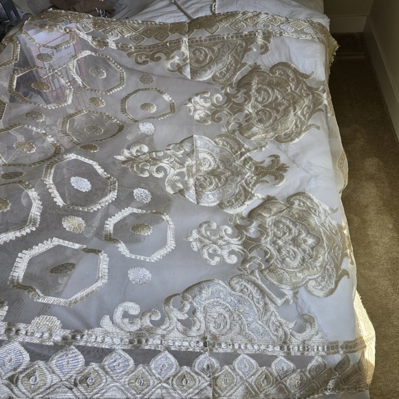 Purple Velvet Embroidered Pakistani/Punjabi/Indian Suit by Erum Emaan - Size XL - Picture 9 of 15